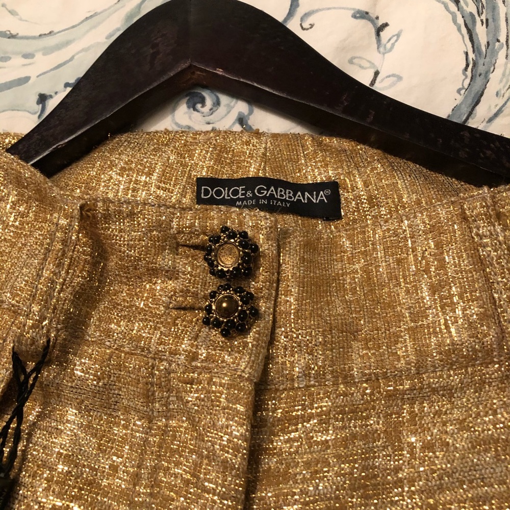 Dolce & Gabbana Gold Lame Pants